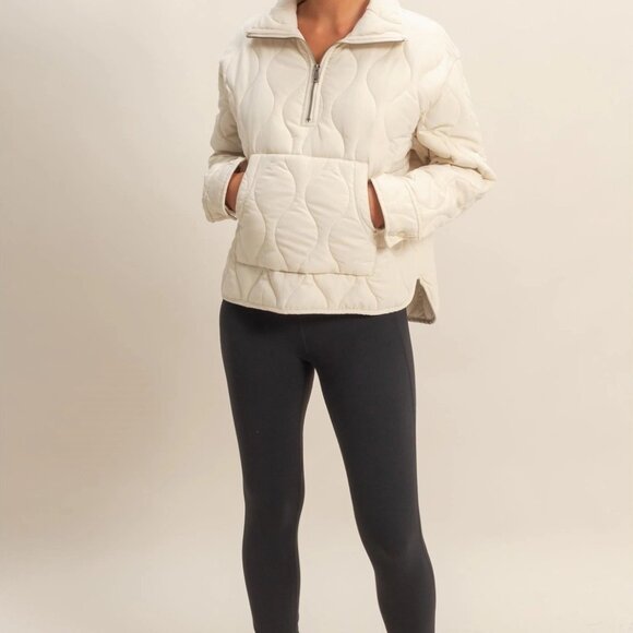 Mia Quilted Half-Zip High Neck Pullover | Women's Fall and Winter Jacket - Picture 4 of 8